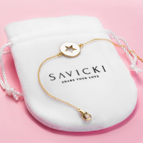 Bransoletka celebrytka gwiazdka Savicki: srebrna pozłacana